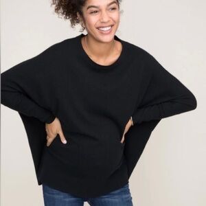 Hatch Maternity Dolman Black 100% Cashmere Crew Neck Sweater